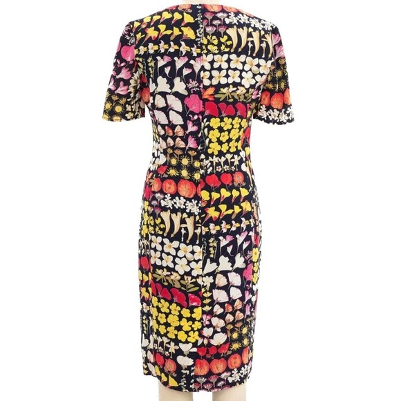 Valentino Miss V Botanical Floral Silk Knee Length Dress Size 8 Vintage - Picture 4 of 12